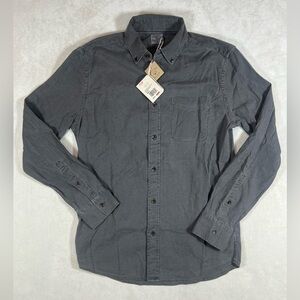 NWT Flaherty Sun Washed Oxford Small Charcoal Casual Button Down Shirt